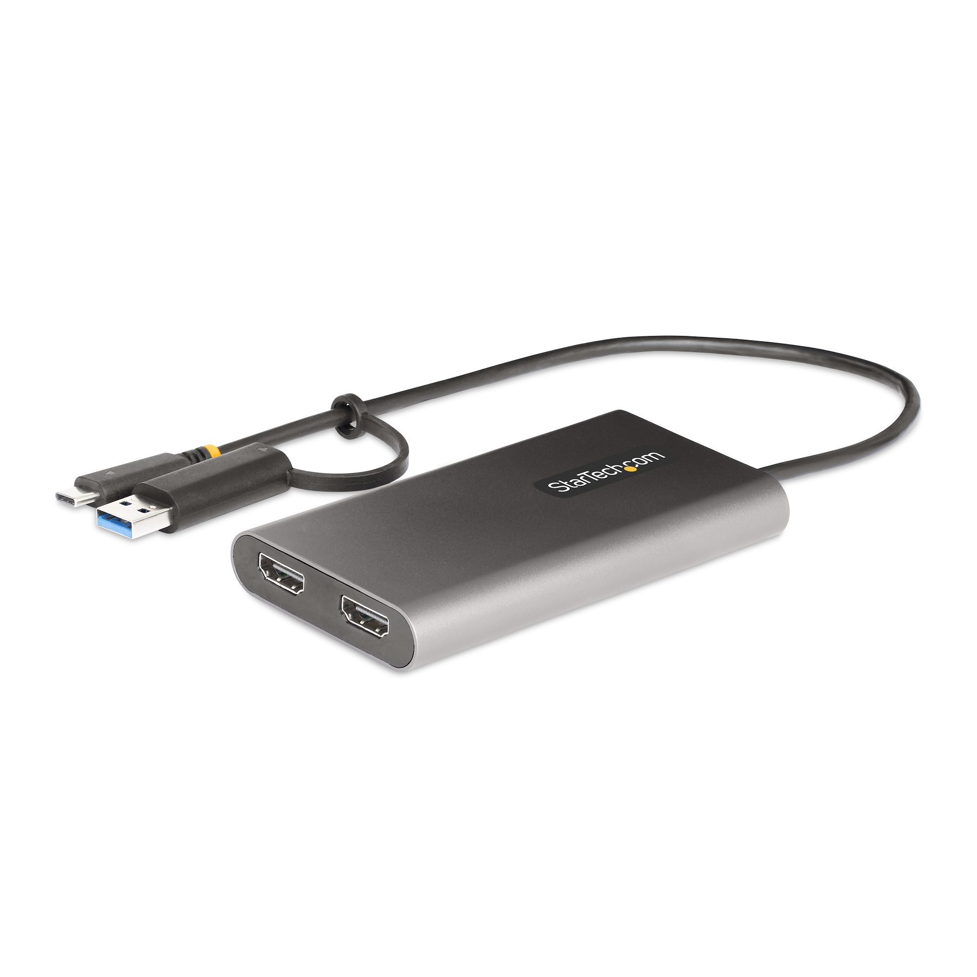 STARTECH.COM USB-A / USB-C TO DUAL-HDMI ADAPTER/CONVERTER, 4K 60HZ, 100W PD 3 YR — STARTECH