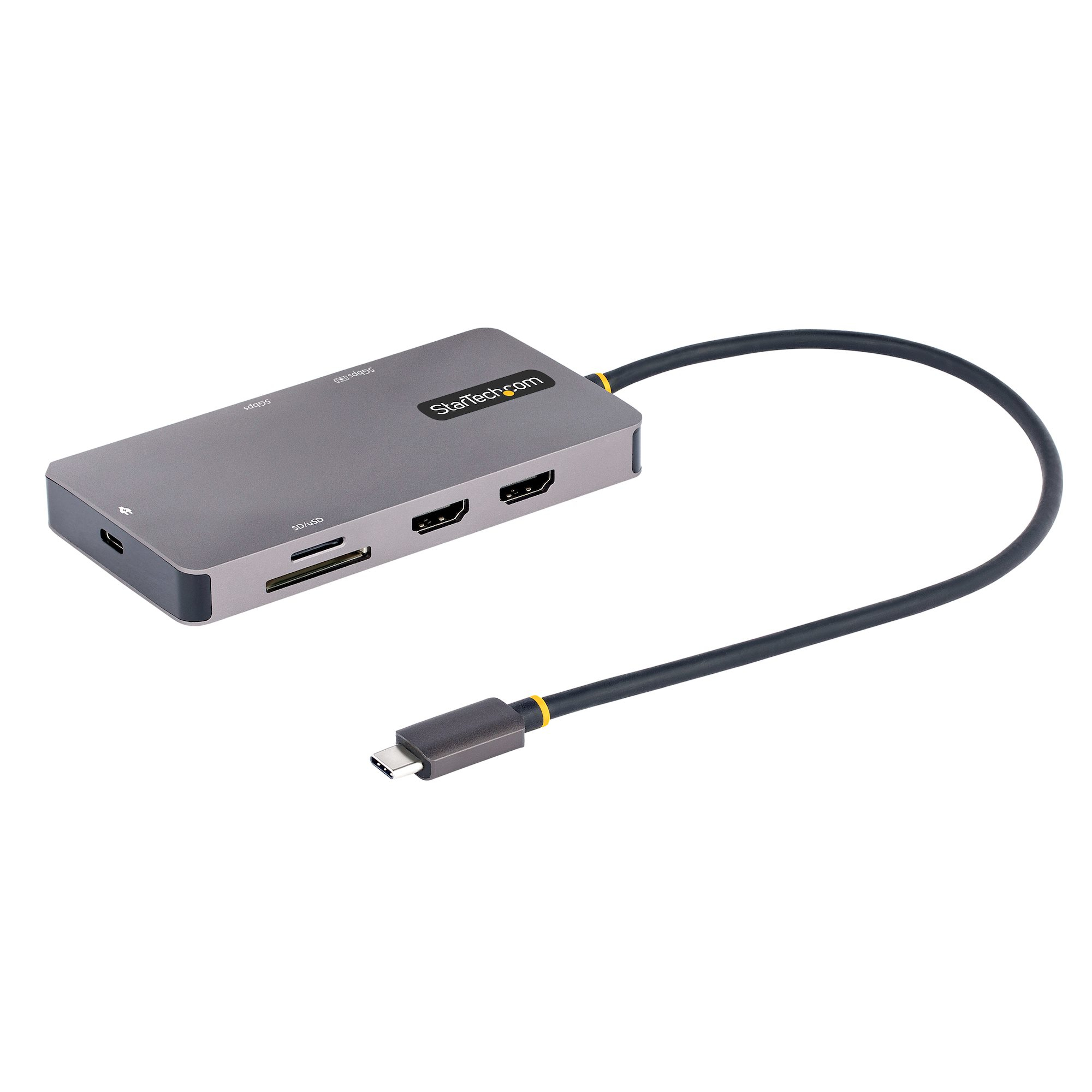 STARTECH.COM USB C MULTIPORT ADAPTER, 4K DUAL HDMI, 5GBPS USB HUB, 100W PD 3 YR — STARTECH