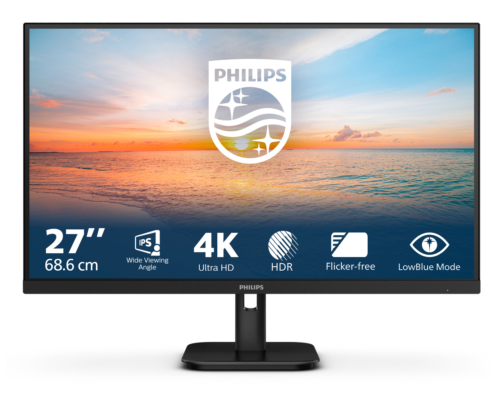 PHILIPS 27E1N1800A/75 27" 16:9 4K UHD IPS LED 60HZ,4MS,DP,HDMI,SPKR,4YR — PHILIPS