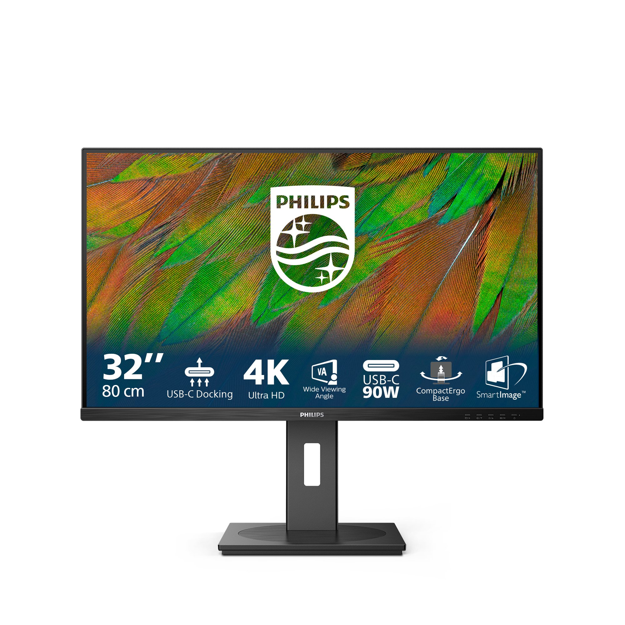 PHILIPS 32B1U3900/75 32" 16:9 4K UHD VA LCD 60HZ,4MS,HDMI,DP,DOCK,RJ45,SPKR,H/ADJ,4YR — PHILIPS