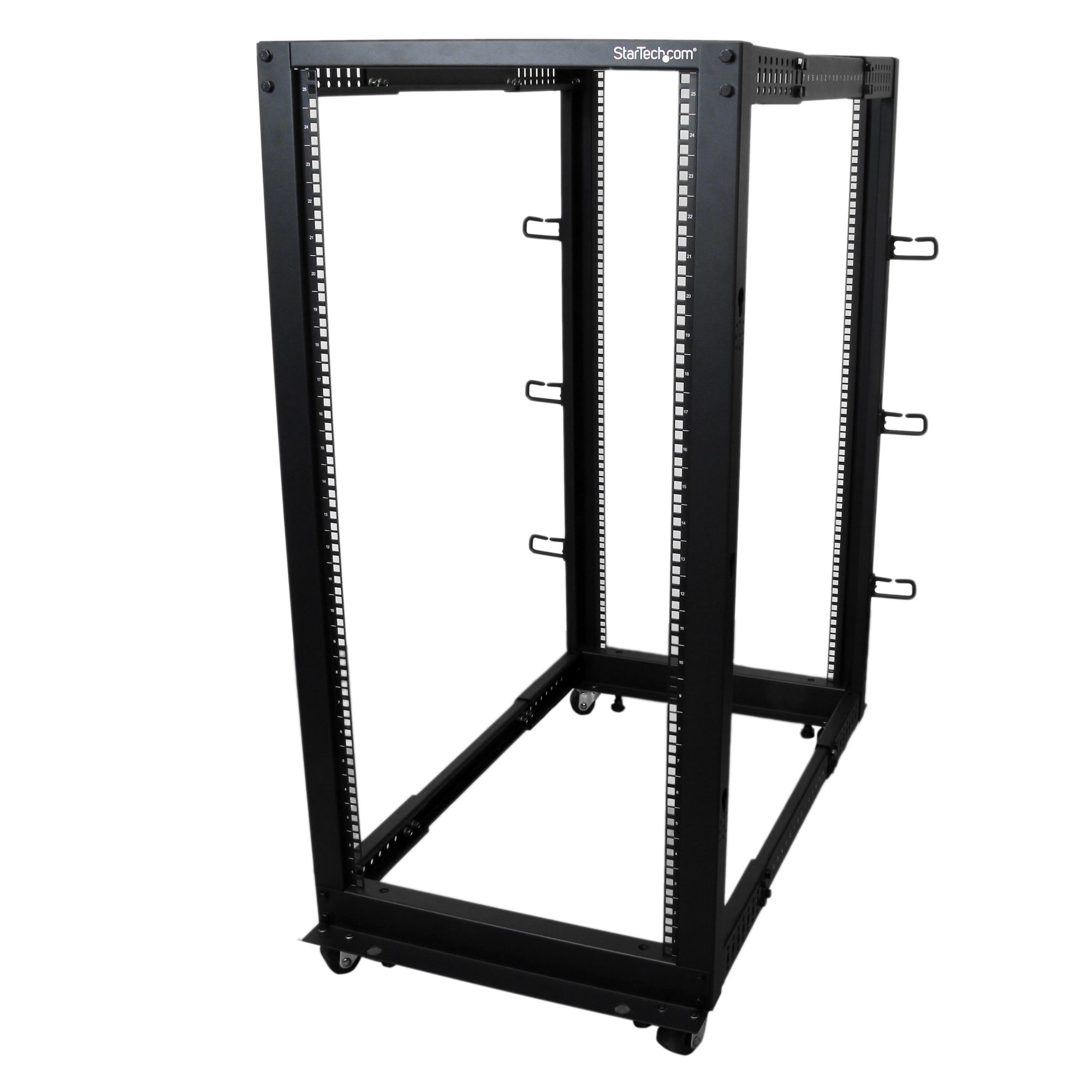 STARTECH.COM 25U ADJUSTABLE DEPTH 56-102CM OPEN FRAME 4 POST SERVER RACK 2 YR — STARTECH