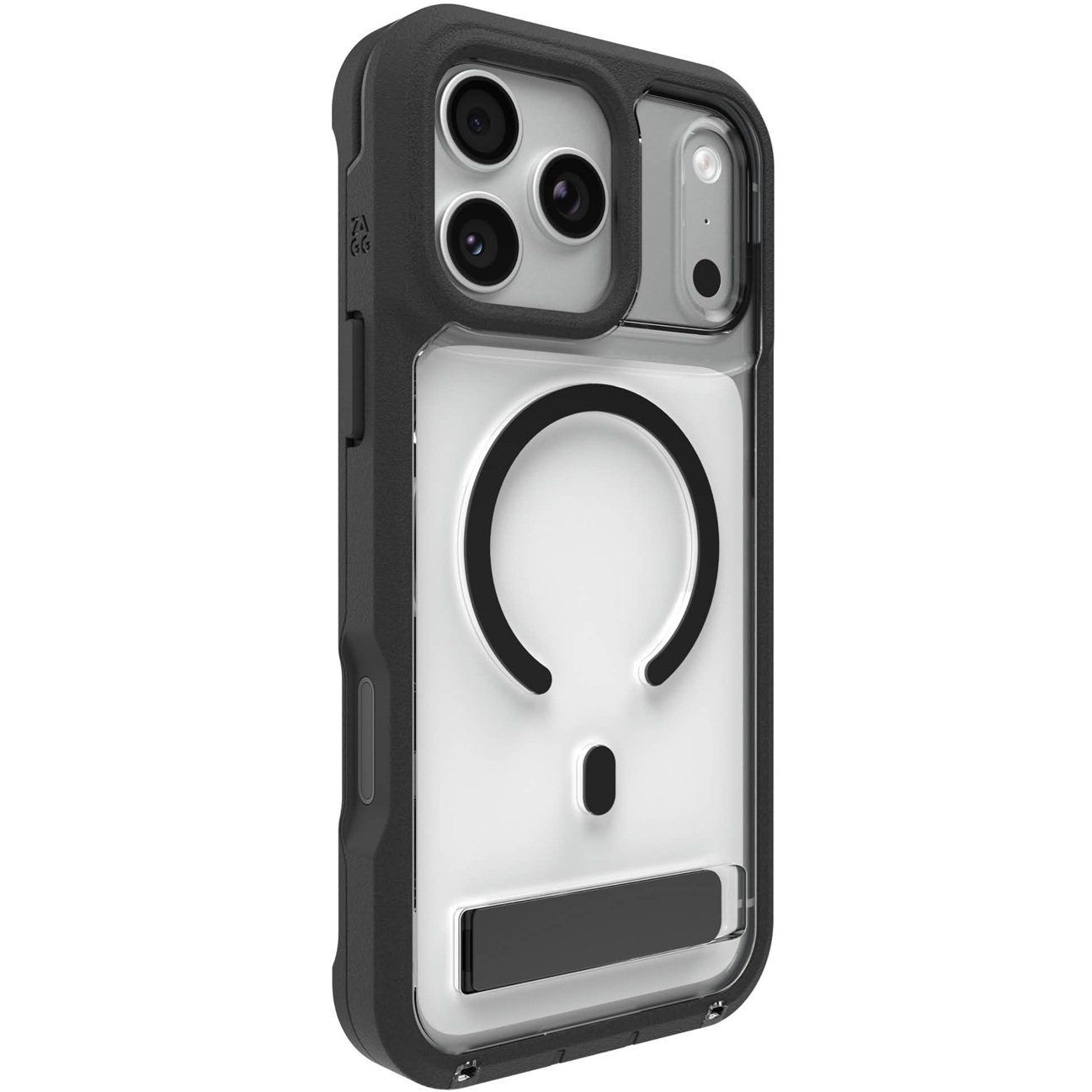ZAGG Rainier Snap Kickstand + Camera Control Button Case, Apple iPhone Pro Max, Black (CC) — ZAGG