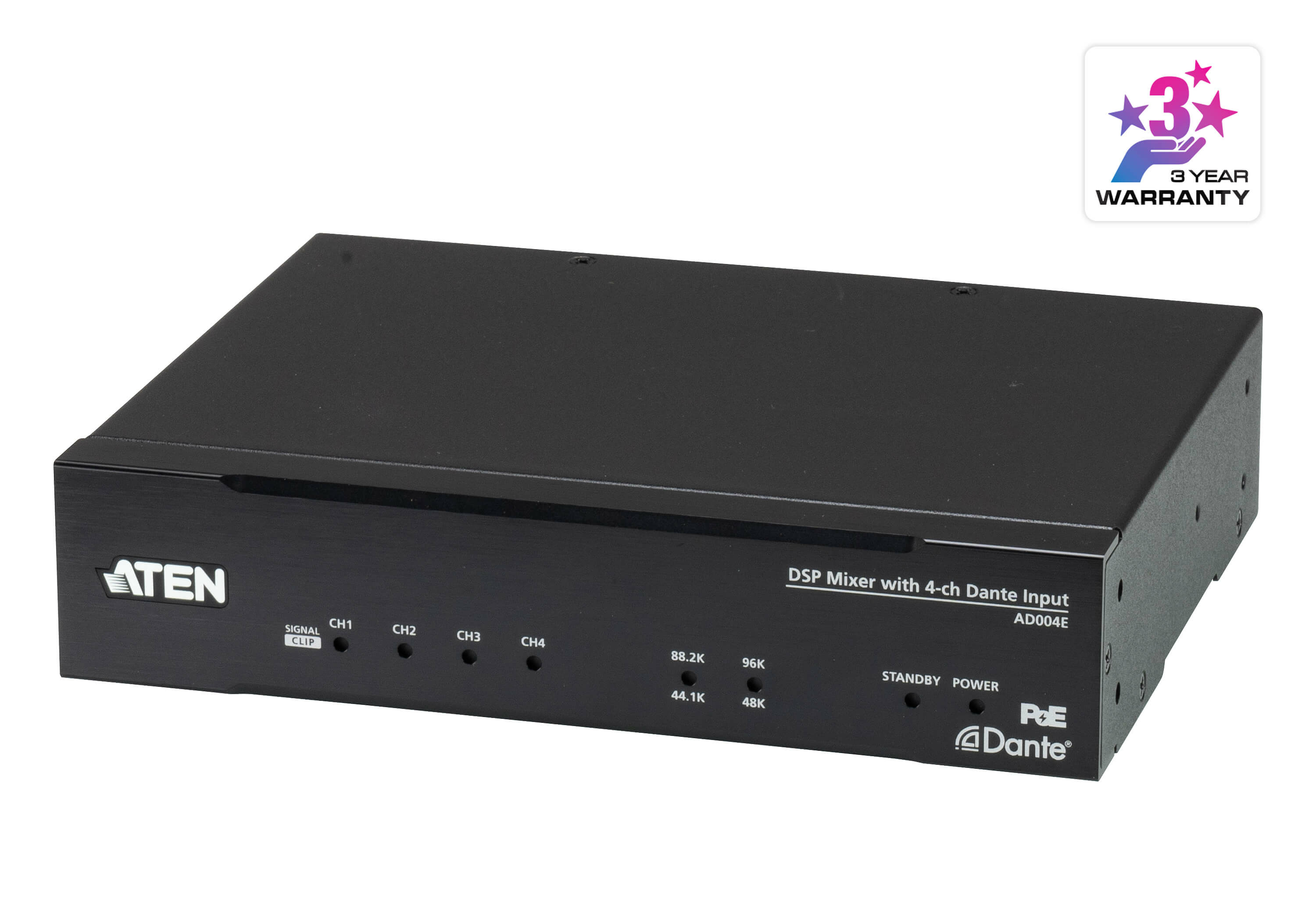 ATEN DSP MIXER WITH 4-CHANNEL DANTE INPUT AND POE SUPPORT — ATEN