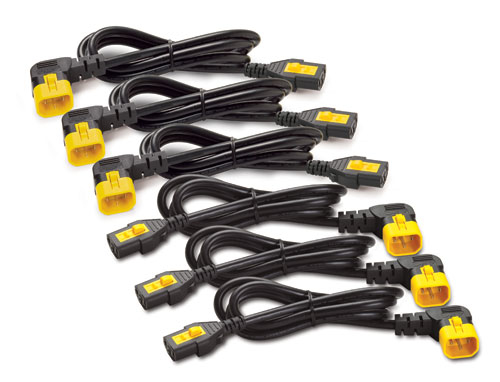 APC (AP8706R-WW) POWER CORD KIT (6 EA), LOCKING, C13 TO C14 (90 DEGREE), 1.8M — APC