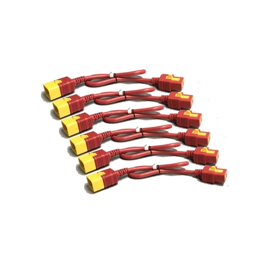 APC POWER CORD KIT (6 EA), LOCKING, C19 TO C20, 1.8M, RED — APC
