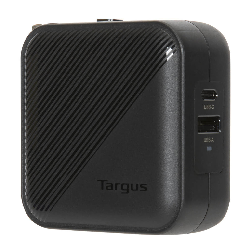TARGUS 65W 2 PORTS GAN WALL CHARGER WITH INTERCHANGEABLE TRAVEL ADAPTERS — TARGUS
