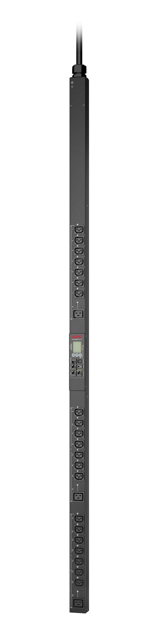 APC RACK PDU 9000 SWITCHED, ZEROU, 11.0KW, 400V 3PH, 16A, 230V (21) C13 & (3) C19 — APC