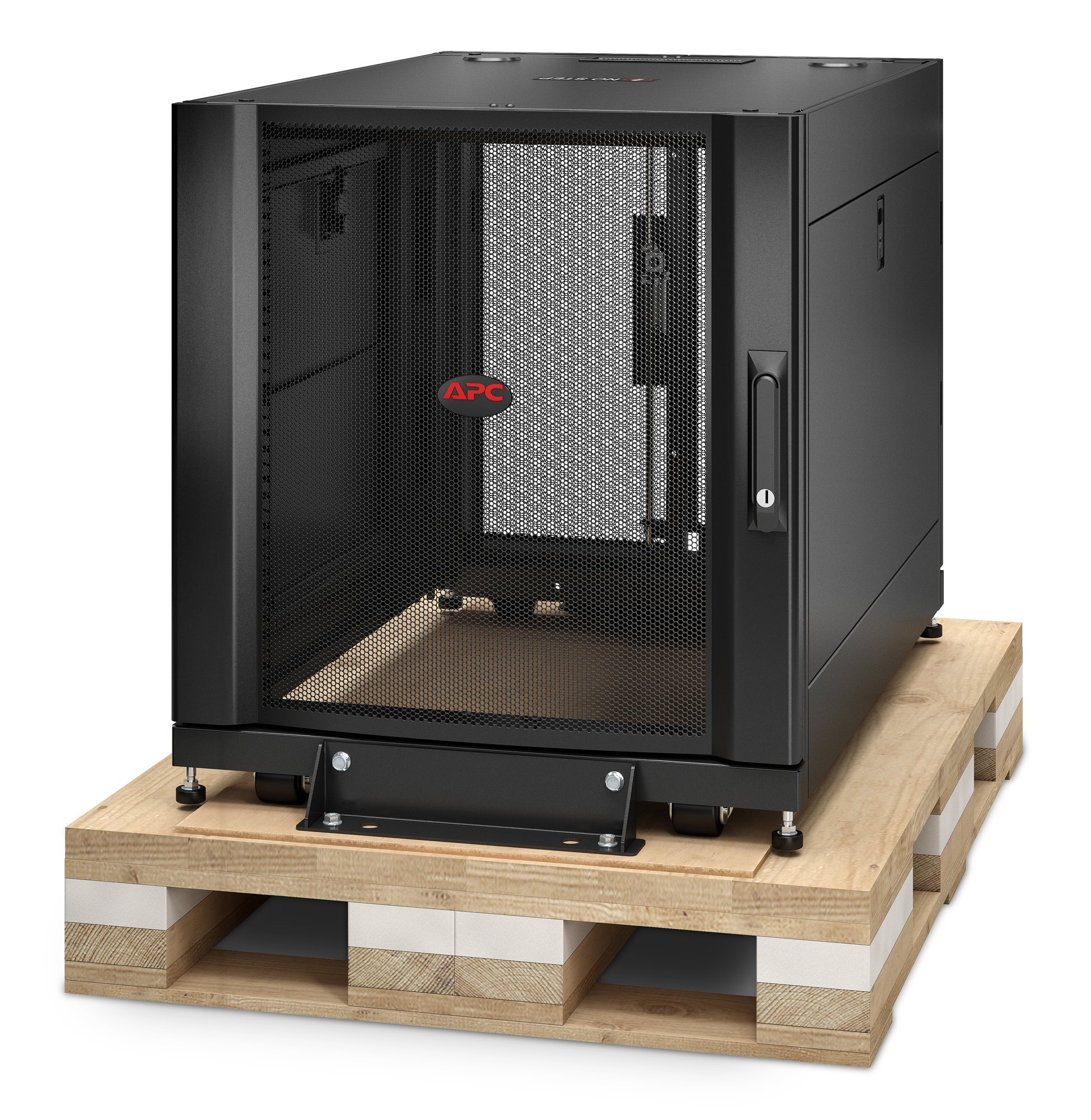 APC NETSHELTER SX 12U SERVER RACK ENCLOSURE 600MM X 900MM W/ SIDES BLACK SHOCK PACKAGING — APC