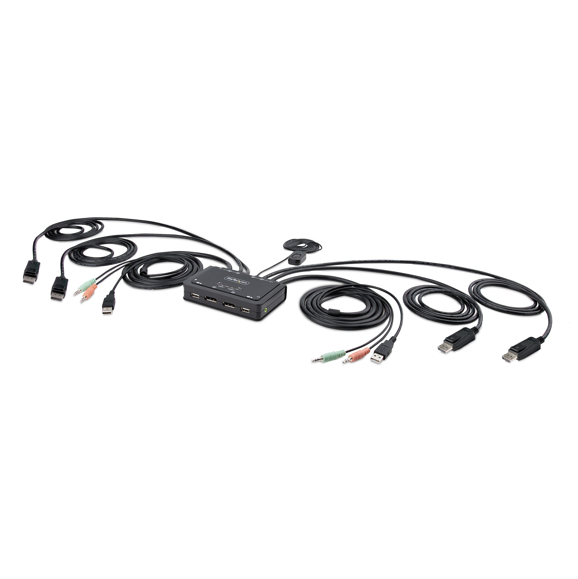 STARTECH.COM 2-PORT DUAL-MONITOR DP KVM SWITCH,4K 60HZ,1.5M HOST CABLES 2 YR — STARTECH