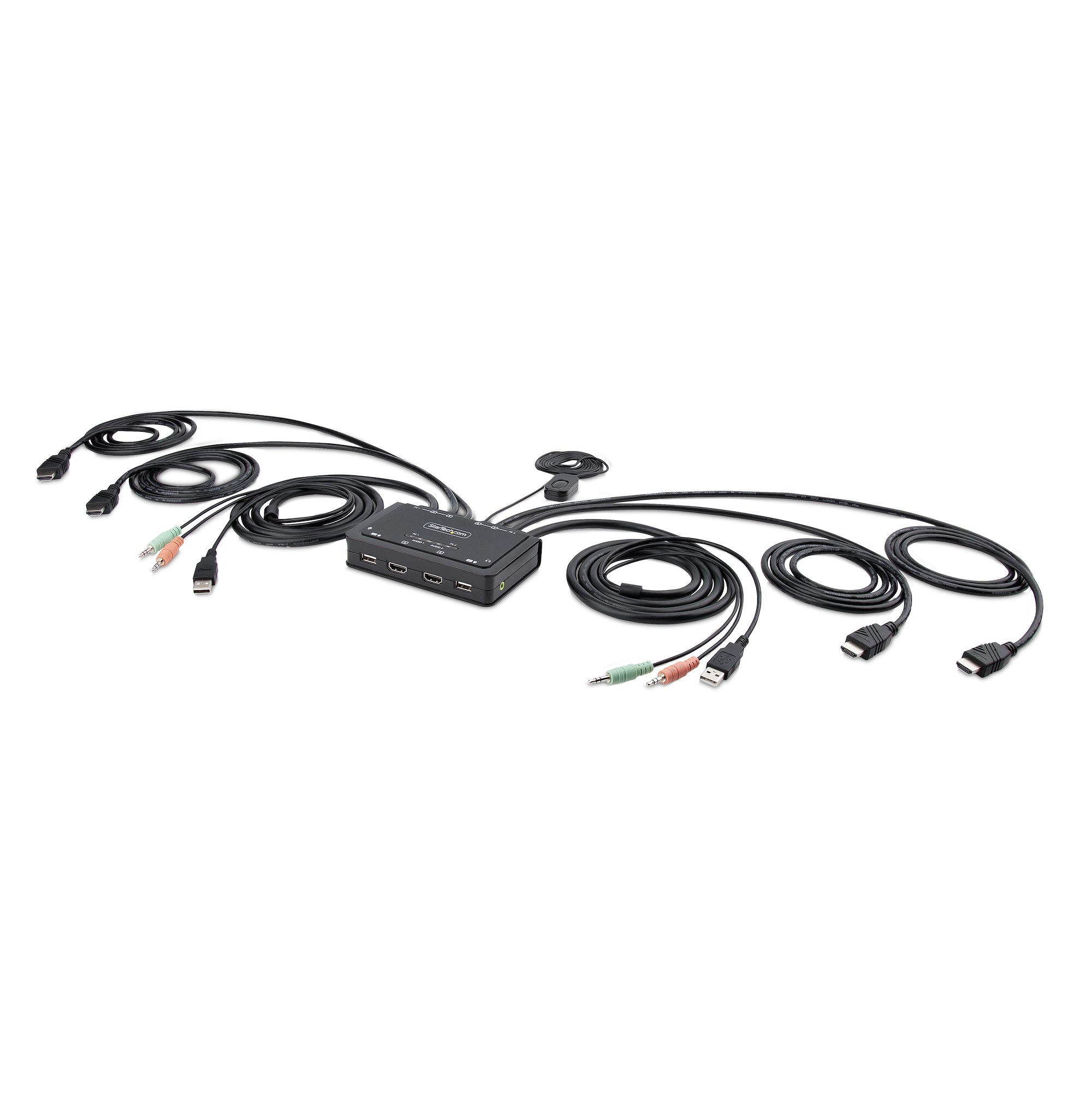 STARTECH.COM 2-PORT DUAL-MONITOR HDMI KVM SWITCH,4K 60HZ,1.5M HOST CABLES 2 YR — STARTECH