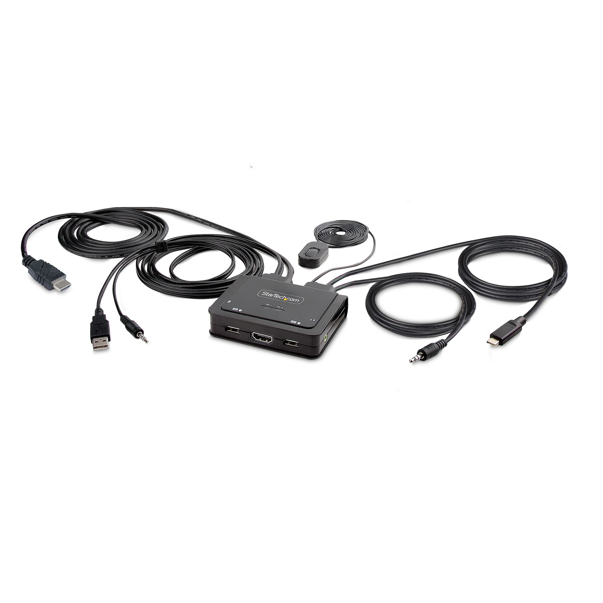 STARTECH.COM 2-PORT HYBRID USB-C HDMI CABLE KVM SWITCH, 2 YR — STARTECH
