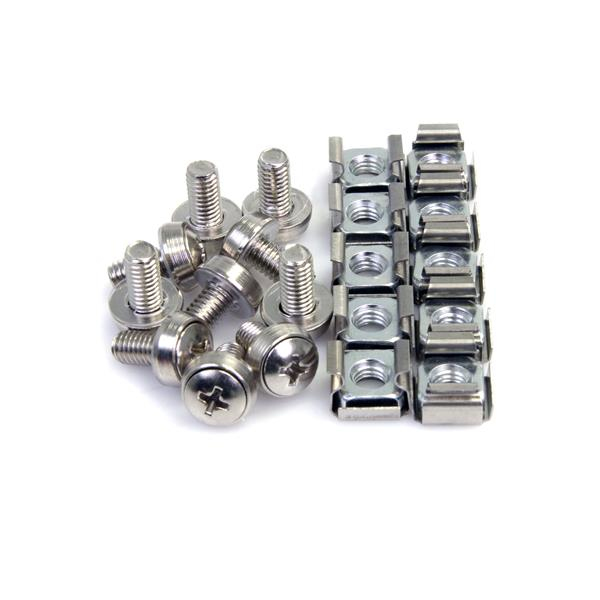 STARTECH.COM 100 PKG M6 MOUNTING SCREWS AND CAGE NUTS, 2 YR — STARTECH