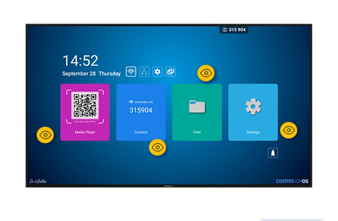 COMMBOX 43" INTELLIGENT GEN2 4K UHD DISPLAY,24/7 HDMI, ANDROID 14, WALL BRACKET,5YR — COMMBOX