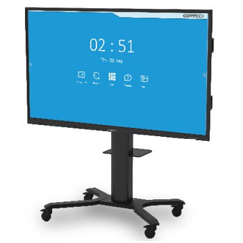 COMMBOX CADENCE MOTORISED STAND, W/ BUILT-IN REMOTE, & LAPTOP SHELF, FOR 55" TO 86" — COMMBOX