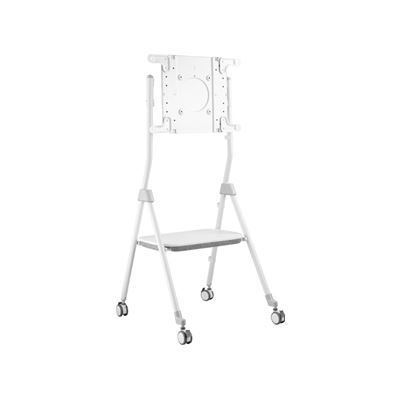 COMMBOX TWIST MEDIA CART WITH TEIST FUNCTION, 5 DEGREE TILT ANGLE, FOR UP TO 55", WHITE — COMMBOX