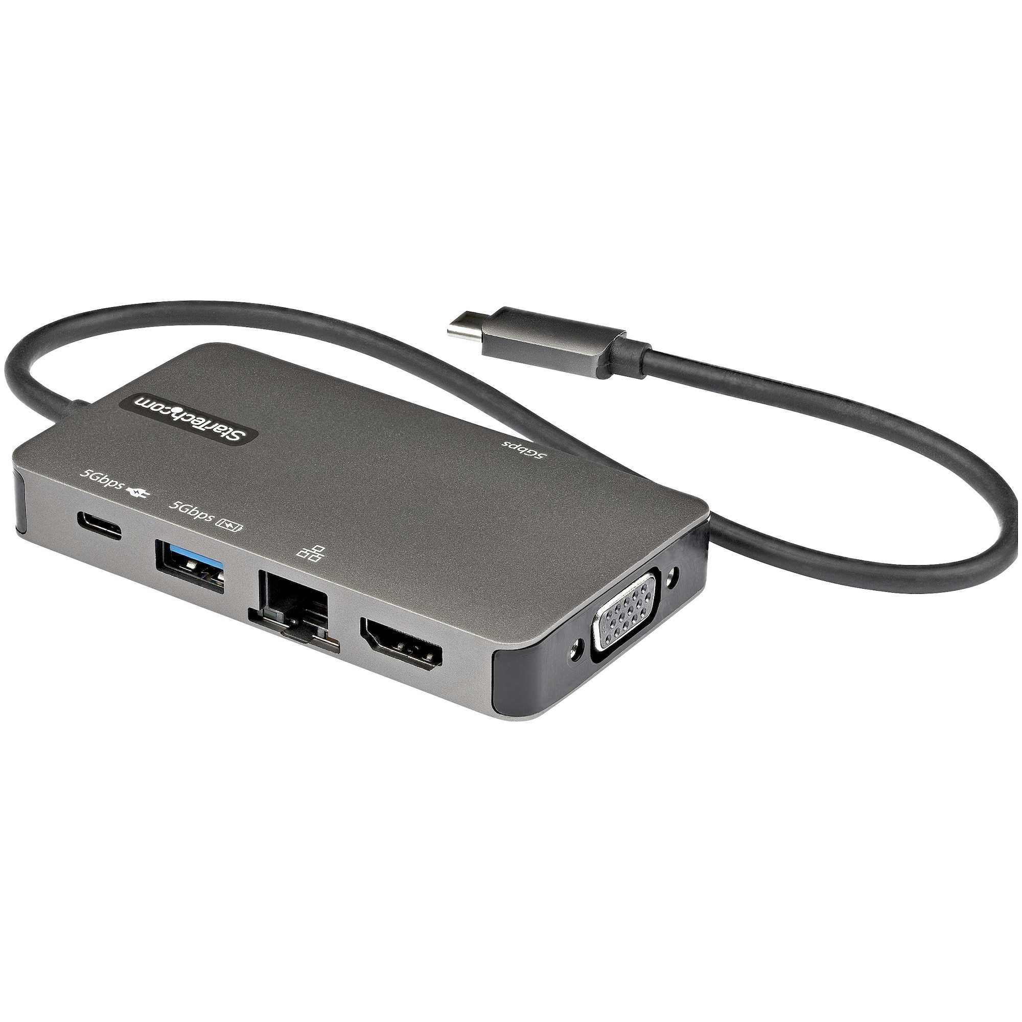STARTECH.COM USB-C MULTIPORT ADAPTER - USB C TO 4K HDMI/VGA, PD, 3XUSB, GBE 3 YR — STARTECH