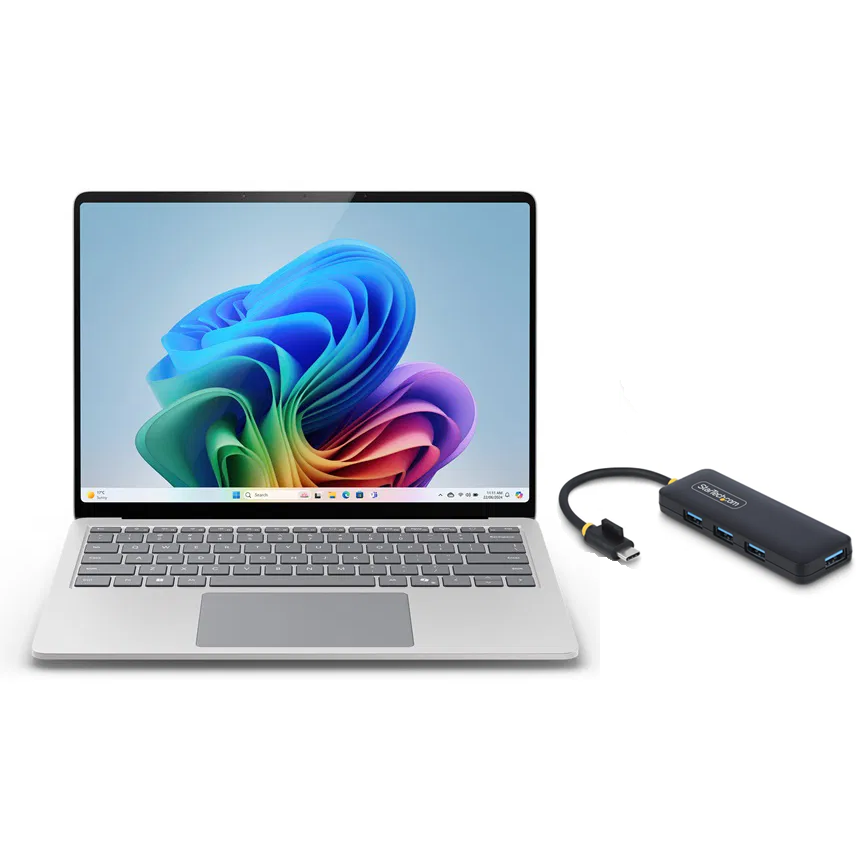 MICROSOFT BUNDLE - SURFACE LAPTOP 7 13.8" CU7 16GB 512GB PLATINUM -FREE ST.COM USB-C TO USB-A HUB — MICROSOFT