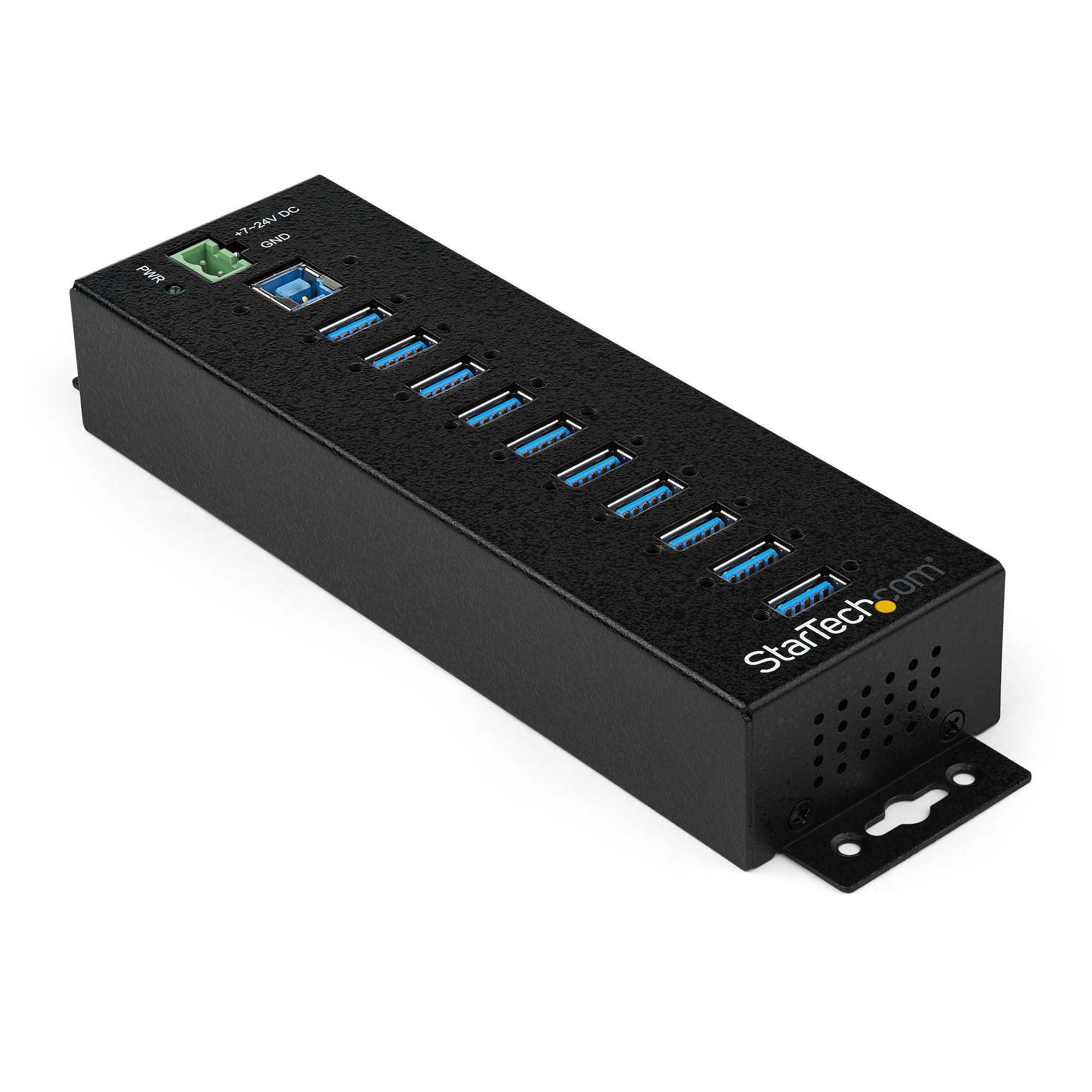 STARTECH.COM 10 PORT USB 3.0 HUB - SELF POWERED METAL INDUSTRIAL HUB 5GBPS 2 YR — STARTECH