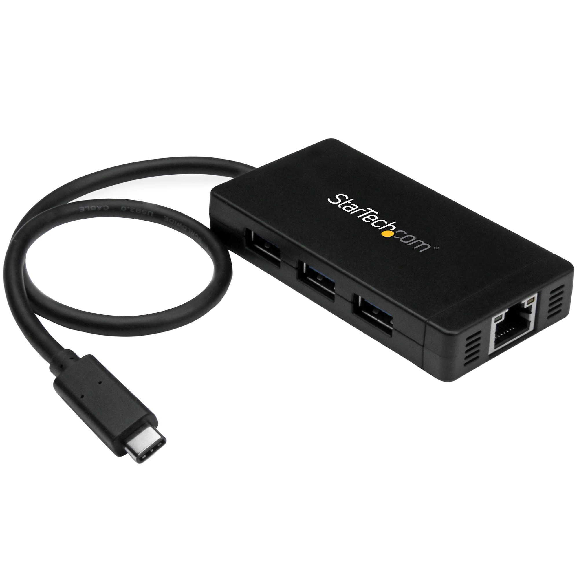 STARTECH.COM 3 PORT USB C HUB WITH ETHERNET & POWER ADAPTER - USB 3.0 5GBPS 2 YR — STARTECH