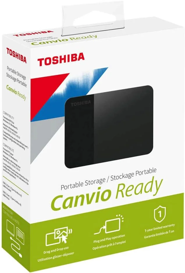 DYNABOOK TOSHIBA CANVIO READY B3 USB 3.0 PORTABLE EXTERNAL HARD DRIVE 1TB (BLACK) 3YR — DYNABOOK