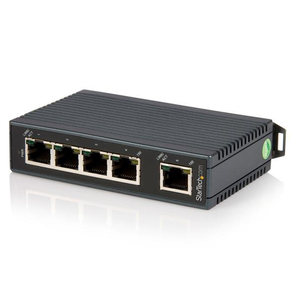 STARTECH.COM 5 PT UNMANAGED NETWORK SWITCH - DIN RAIL MOUNT - IP30 RATED, 2 YR — STARTECH