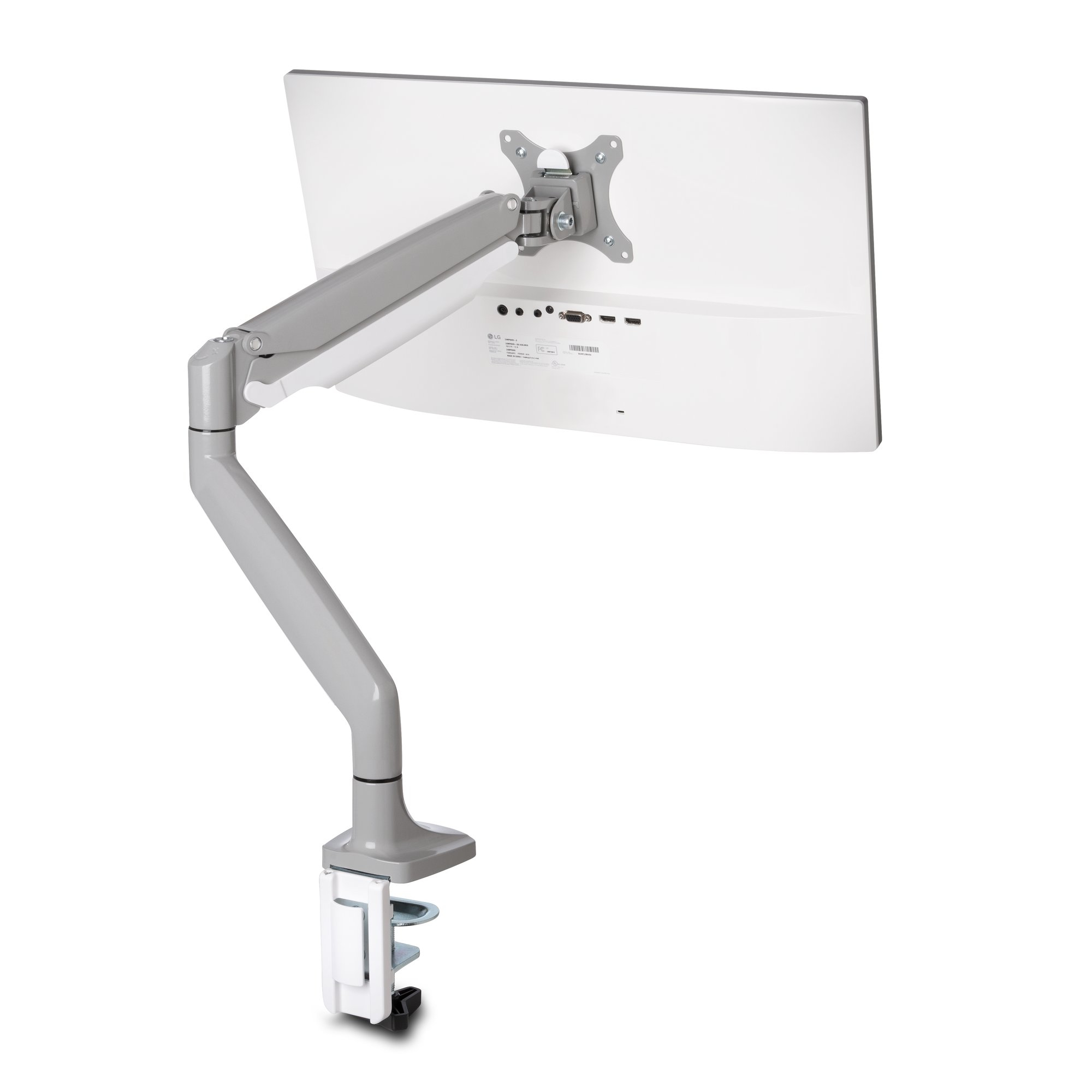 KENSINGTON SMARTFIT ONE TOUCH ADJUSTABLE SINGLE MONITOR ARM - GREY — KENSINGTON