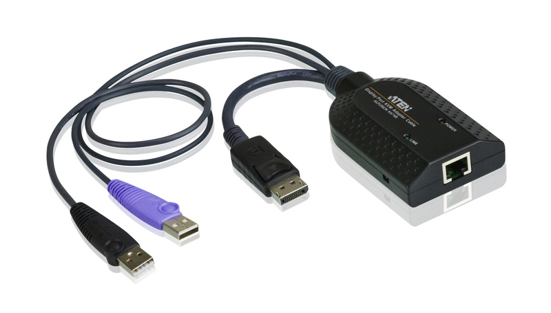 ATEN DISPLAYPORT USB VIRTUAL MEDIA KVM ADAPTER CABLE WITH SMART CARD READER — ATEN