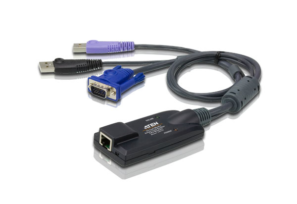 ATEN VGA USB VIRTUAL MEDIA KVM ADAPTER WITH SMART CARD SUPPORT FOR KN, KM SERIES — ATEN
