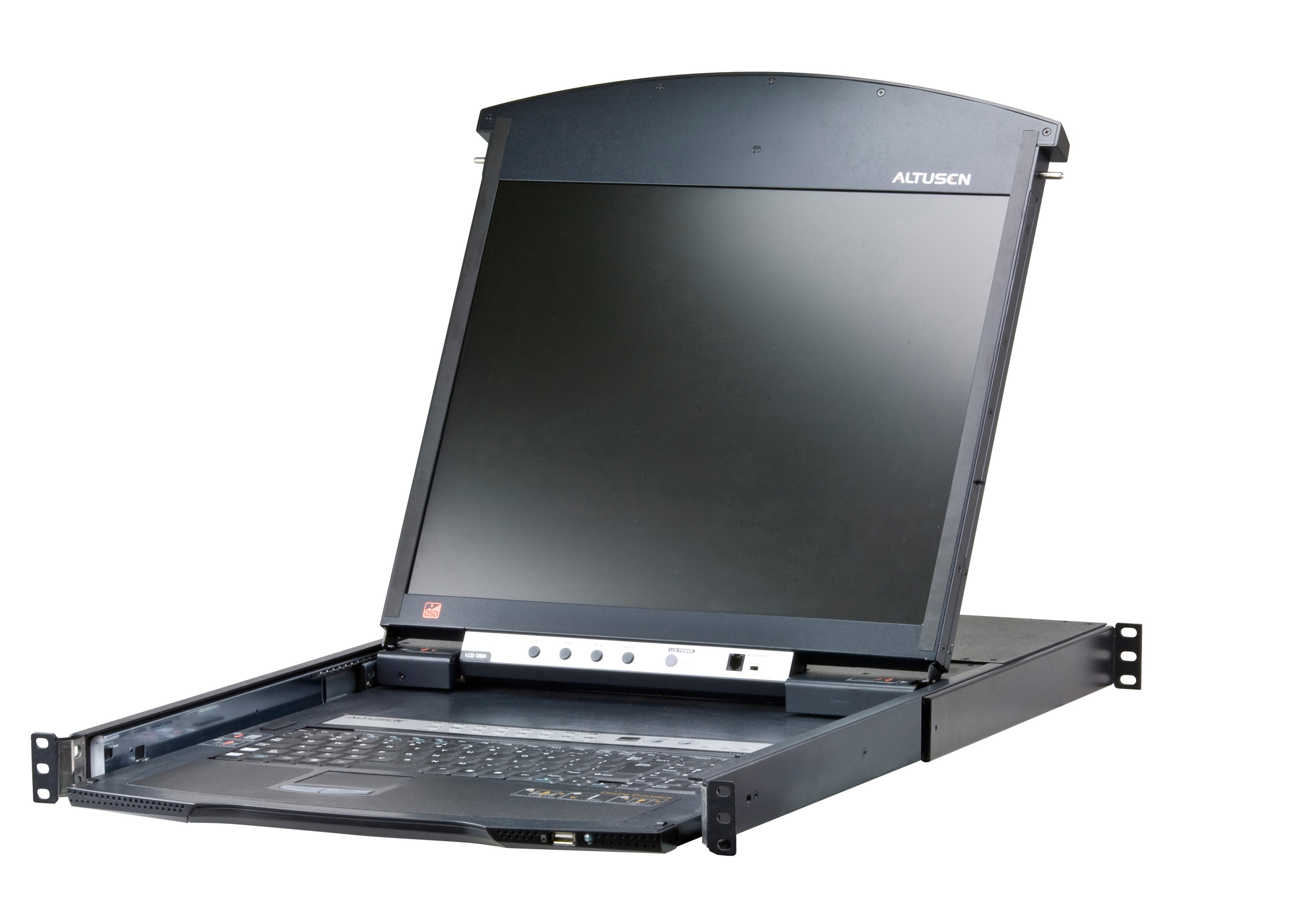 ATEN 17" 1-LOCAL/REMOTE ACCESS16-PORT MULTI-INTERFACE CAT5 DUAL RAIL LCD KVM OVER IP — ATEN