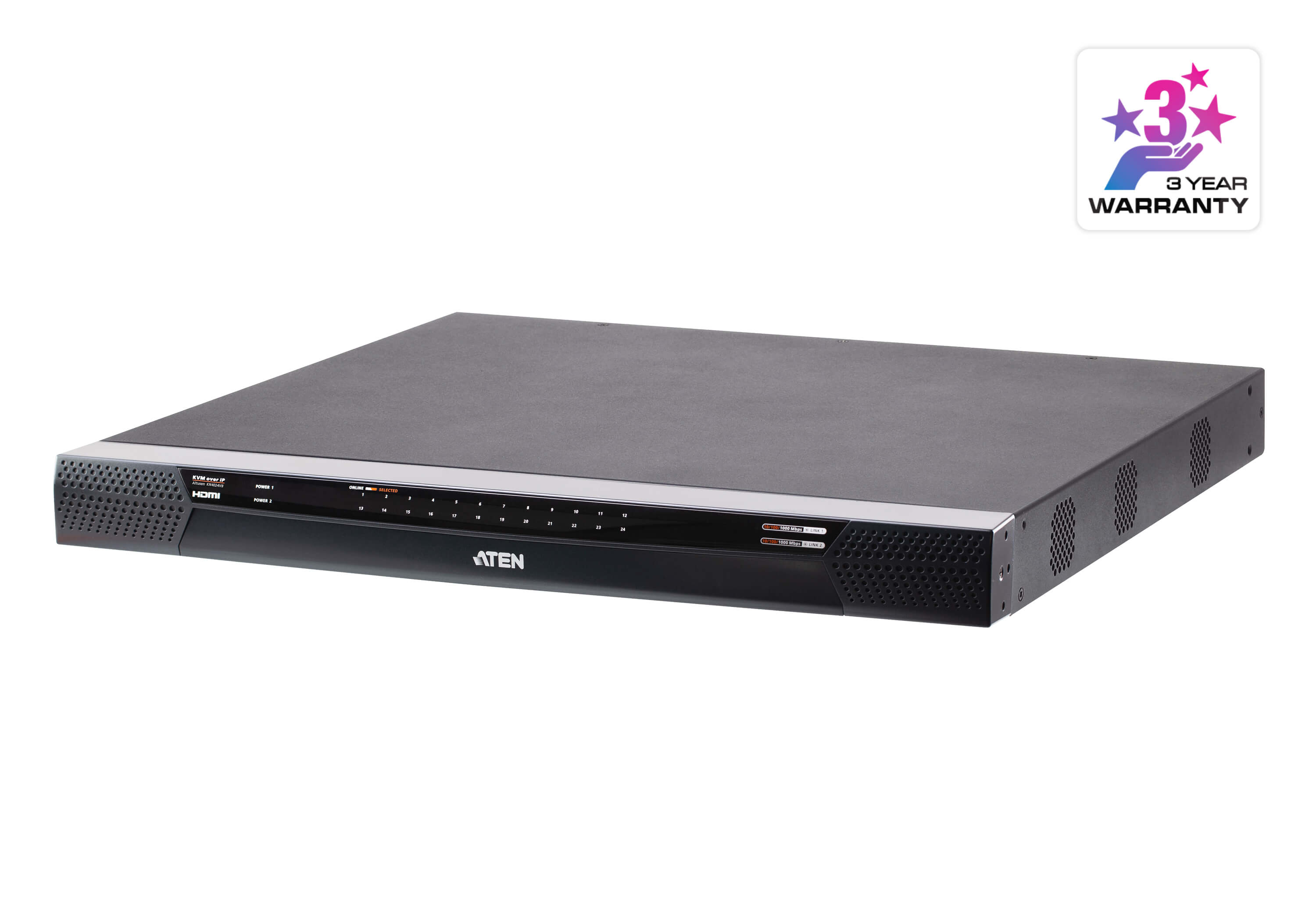 ATEN 1-LOCAL/4-REMOTE SHARED ACCESS 24-PORT MULTI-INTERFACE CAT 5 KVM OVER IP SWITCH — ATEN