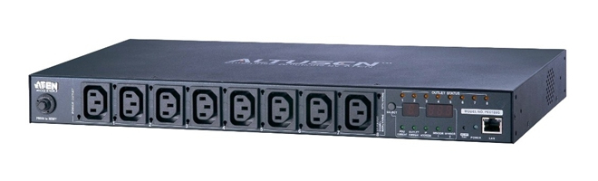 ATEN 8 PORT 1U 10A SMART PDU WITH BANK LEVEL METERING AND OUTLET CONTROL, 8XC13 OUTLETS — ATEN