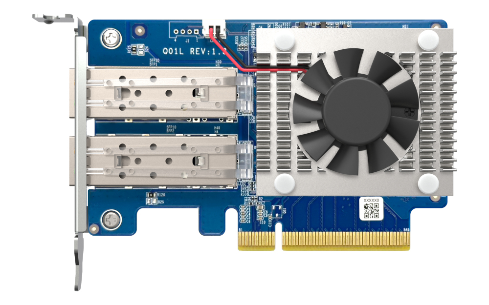 QNAP DUAL-PORT SFP+ 10GBE NETWORK EXPANSION CARD; LOW-PROFILE FORM FACTOR; PCIE GEN3 X8 — QNAP