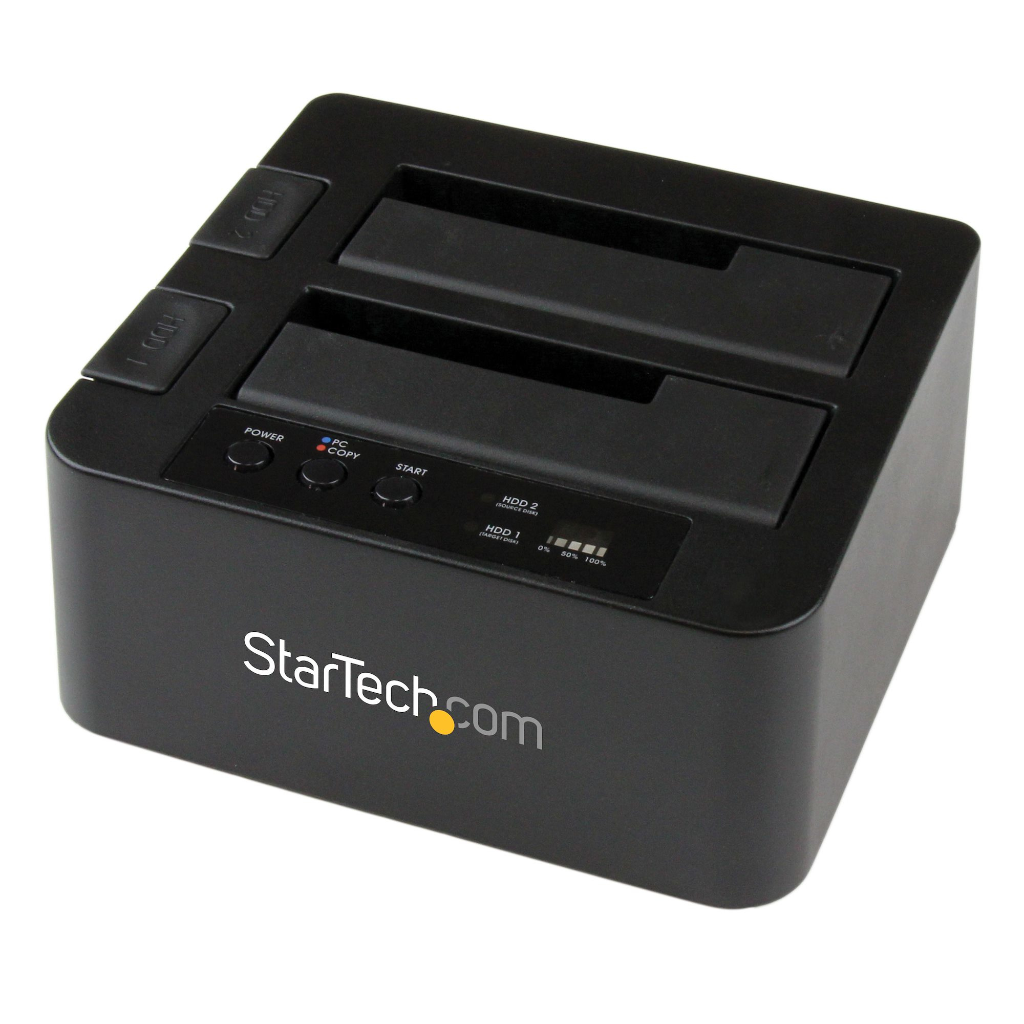 STARTECH.COM STANDALONE HARD DRIVE DUPLICATOR DOCK, 2-BAY 2.5/3.5" CLONER, 2 YR — STARTECH