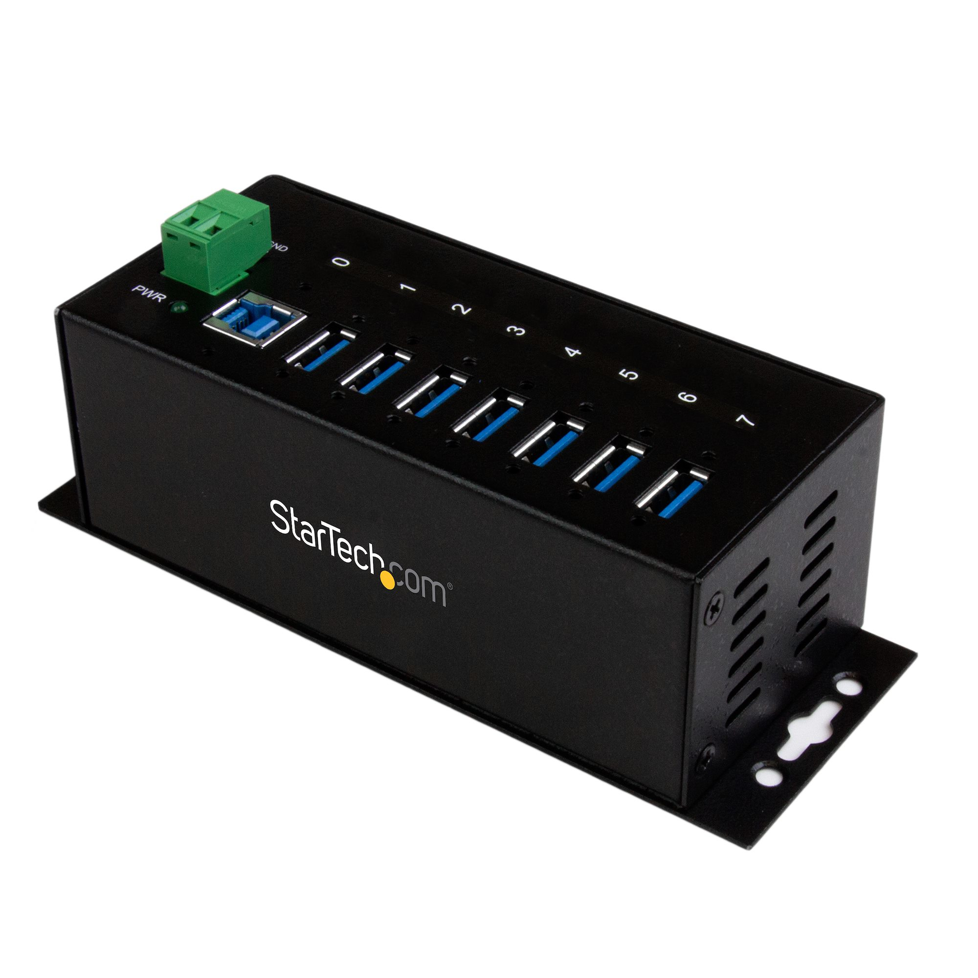 STARTECH.COM 7 PORT USB 3.0 HUB (USB-A) - METAL INDUSTRIAL HUB - ESD/SURGE 2 YR — STARTECH