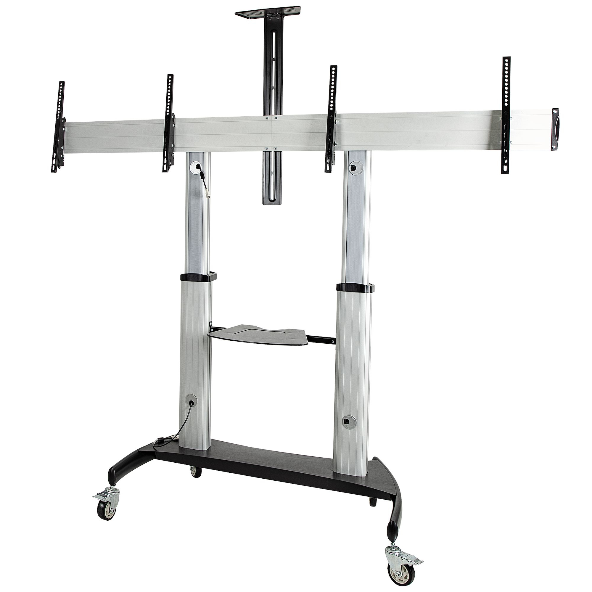 STARTECH.COM MOBILE TV STAND - HEIGHT ADJUSTABLE DUAL TV CART FOR 37-60" 2YR — STARTECH