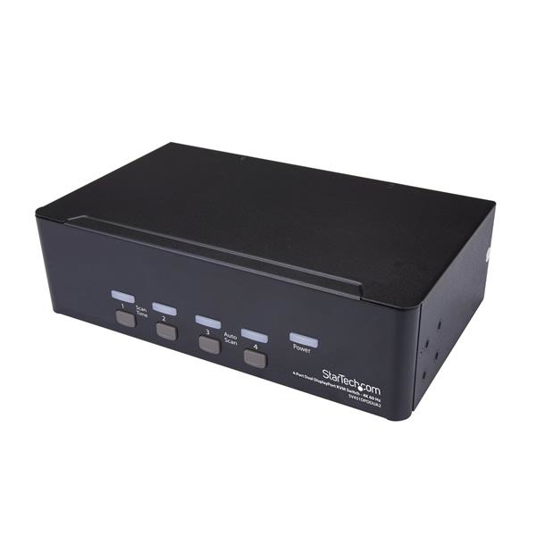 STARTECH.COM 4 PORT DUAL DISPLAYPORT KVM SWITCH - DP KVM SWITCH - 4K (60HZ) 2 YR — STARTECH