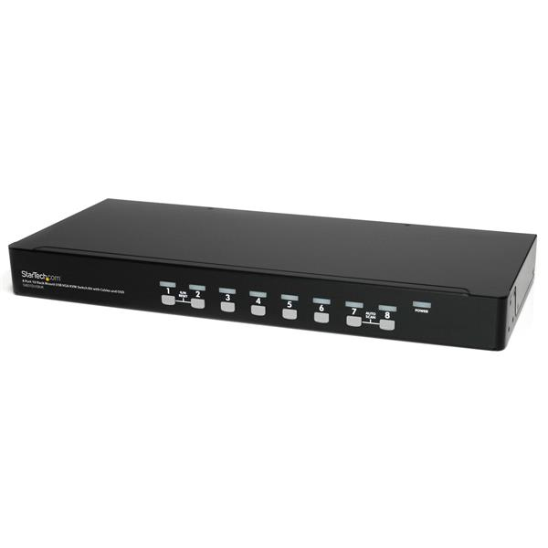 STARTECH.COM 8 PORT 1U RACKMOUNT USB KVM SWITCH KIT WITH OSD AND CABLES, 3 YR — STARTECH