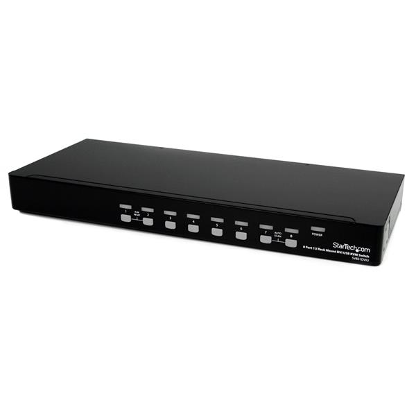 STARTECH.COM 8 PORT 1U RACKMOUNT DVI USB KVM SWITCH - 8 PORT KVM SWITCH 3 YR — STARTECH