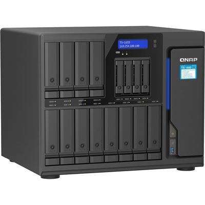 QNAP 12+4 BAY NAS (NO DISK) ATOM 8-CORE 2.8GHz, 8GB,2.5GbE(2), M.2(2), 3YR WTY — QNAP
