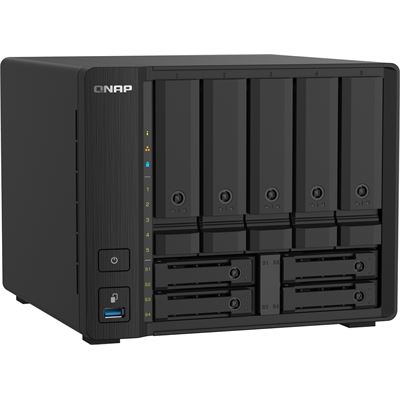 QNAP 5+4-BAY NAS (NO DISK), ALPINE QC 1.7GHz, 4GB, 2.5GbE(2),10GbE SFP+(2), TWR, 2YR WTY — QNAP