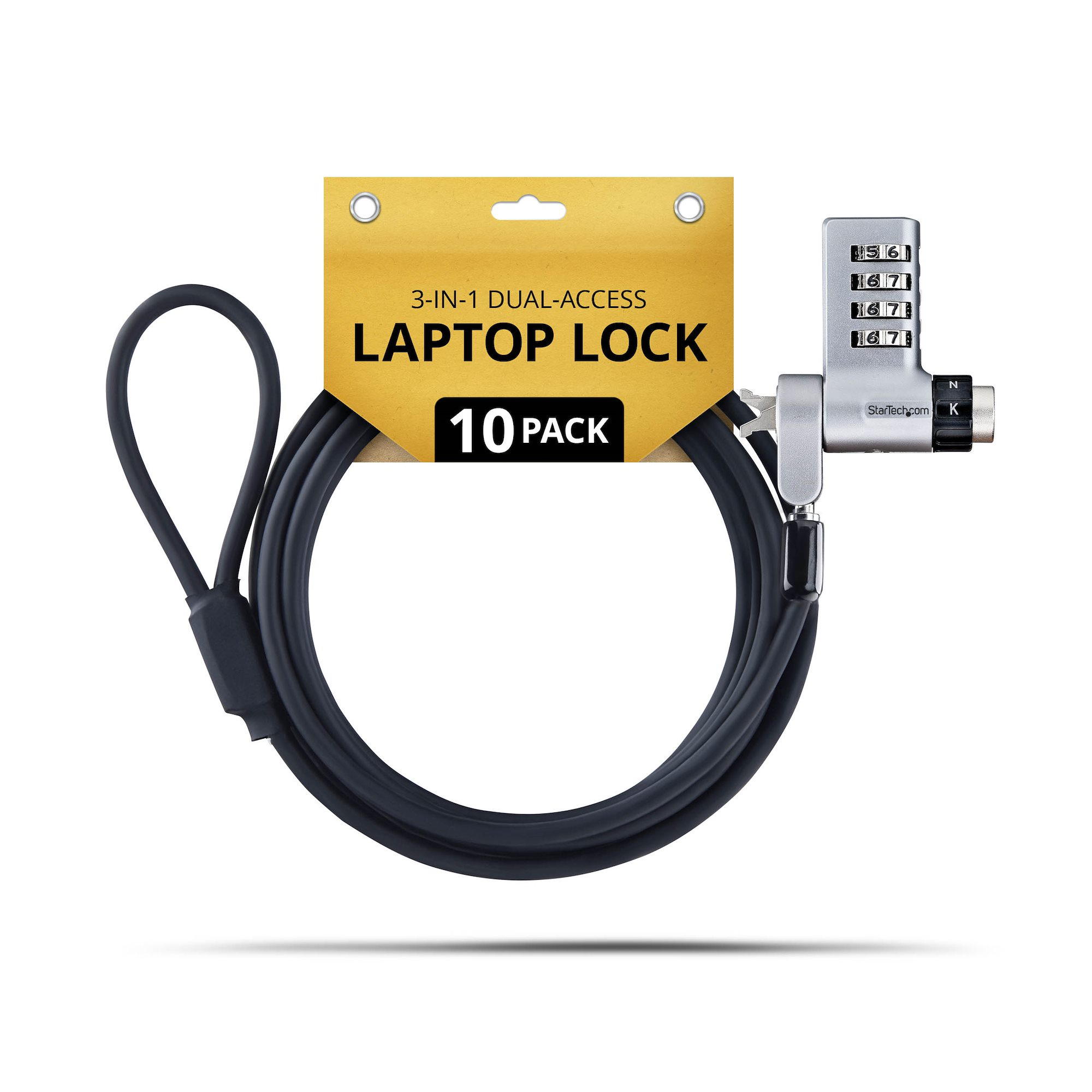 STARTECH.COM 10-PK DUAL-ACCESS LAPTOP LOCK FOR NOBLE WEDGE/NANO/K-SLOT, 2 YR — STARTECH