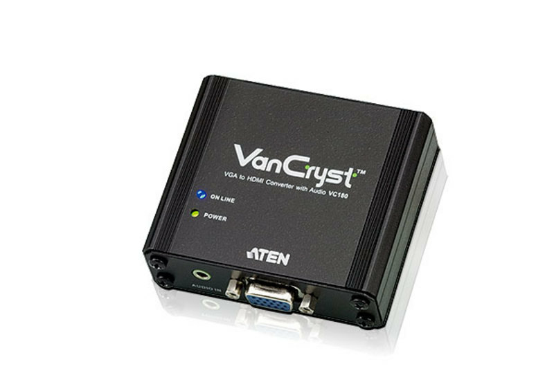 ATEN VGA(F) TO HDMI(F) CONVERTER, SUPPORTS UP 1920X1200, CONVERTS ANALOG VGA SIGNALS TO HD — ATEN