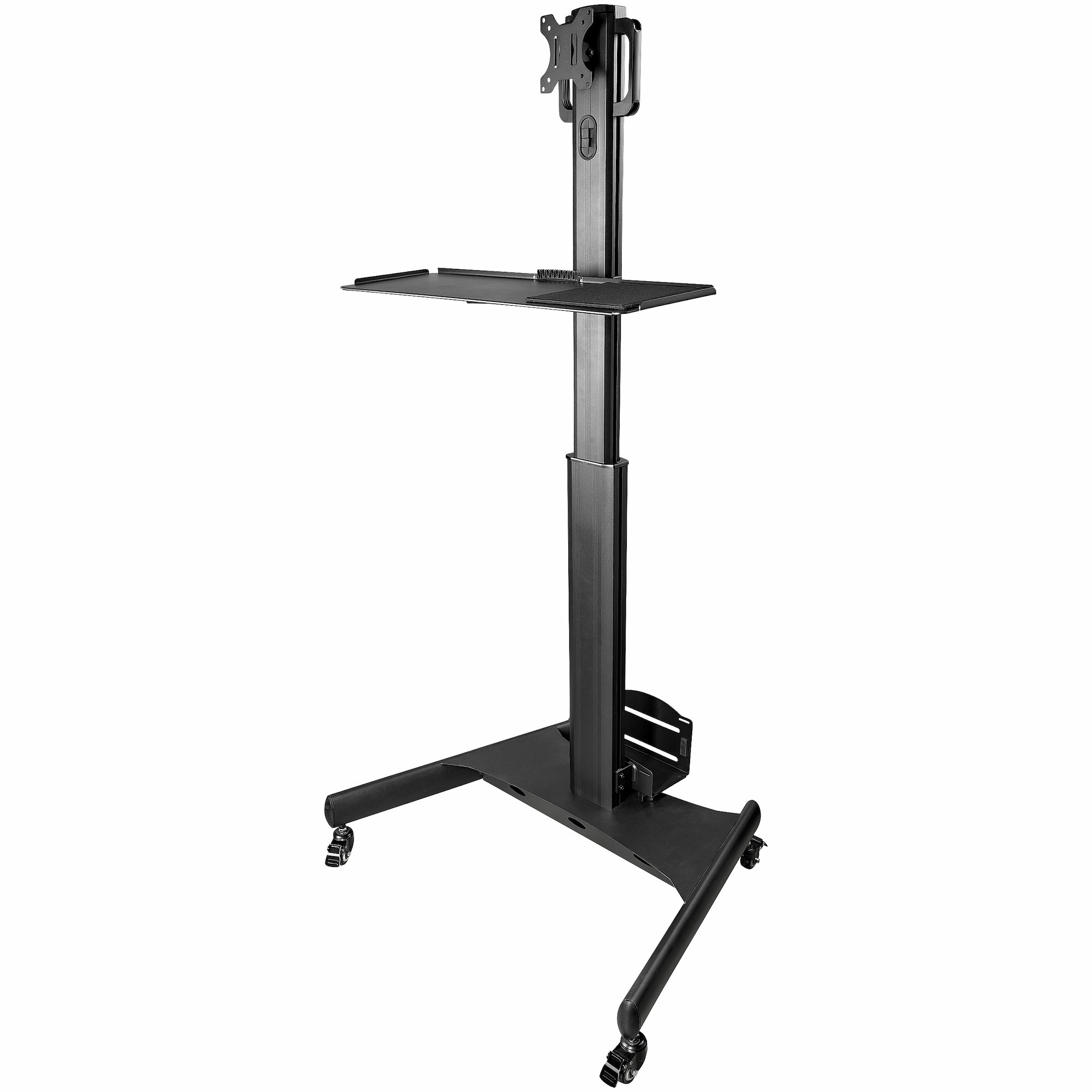 STARTECH.COM MOBILE WORKSTATION CART WITH MONITOR MOUNT AND CPU HOLDER, 2 YR — STARTECH