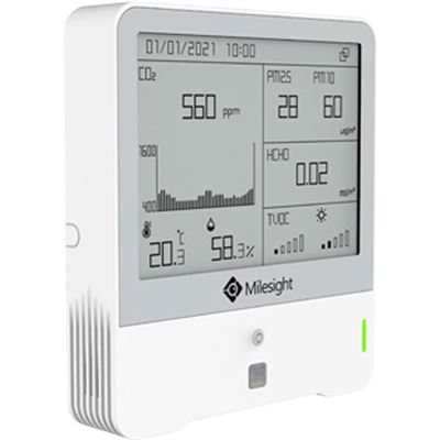 Milesight LoRaWAN 9 in 1 Indoor Ambience Monitoring LoRaWAN IoT Sensor (HCHO Version) — Milesight IoT