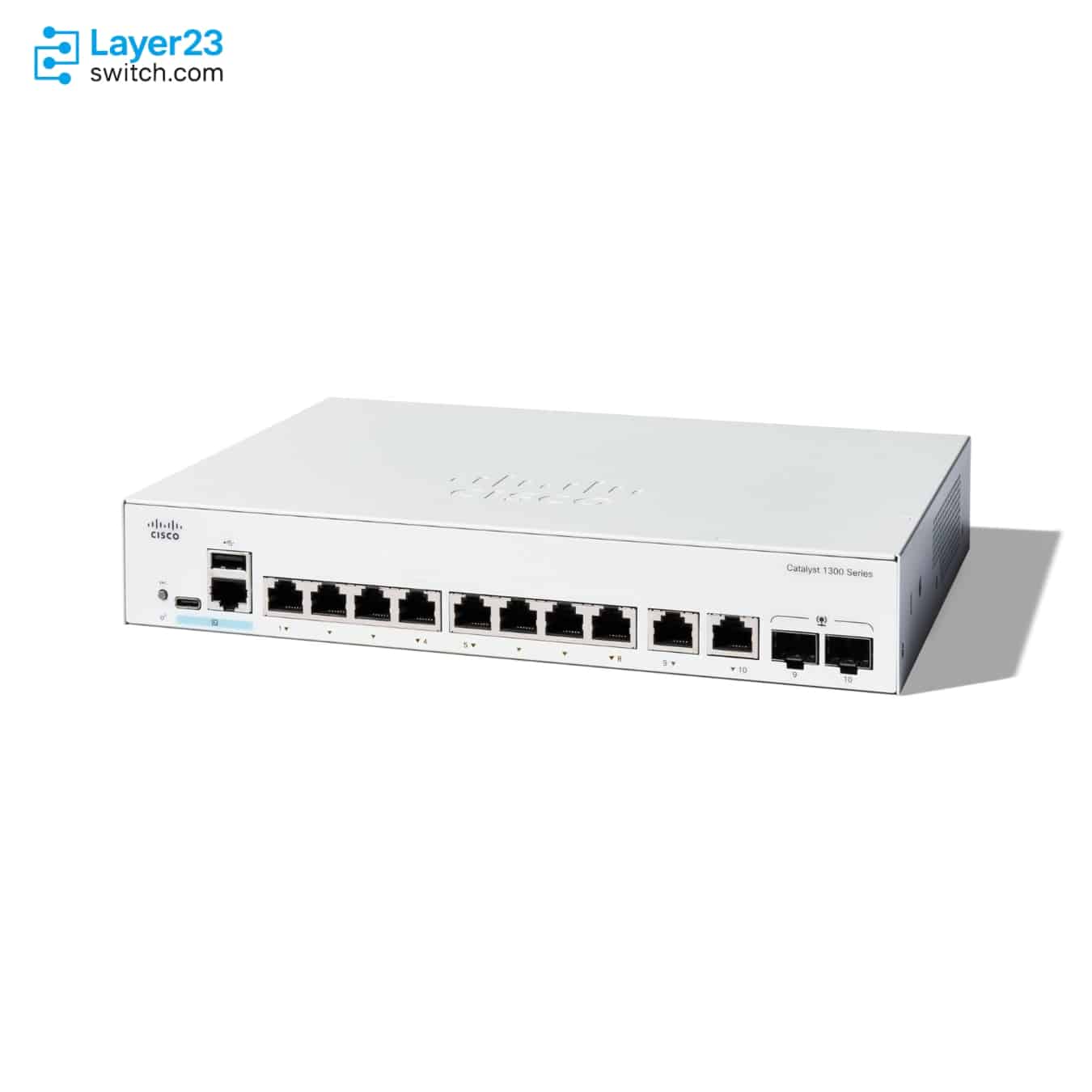 Catalyst 1300 8-port Gigabit Ethernet with 2 x 1G SFP Combo ports, Ext PS — Cisco