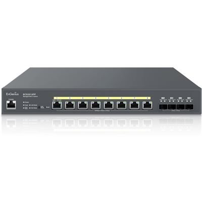 EnGenius ECS2512FP Cloud Managed 802.3bt/at/af 240W 8 Port PoE 2.5Gbps Network Switch — EnGenius