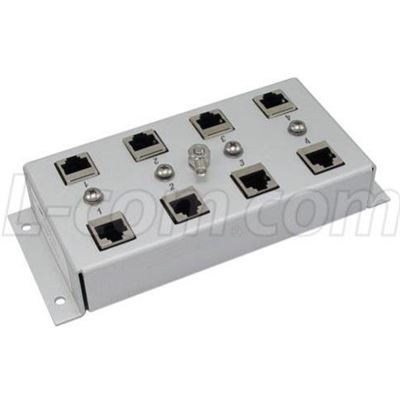 L-Com CAT6 4 Port 10/100/1000 Base-T Gas Tube Lightning Protector — L-com