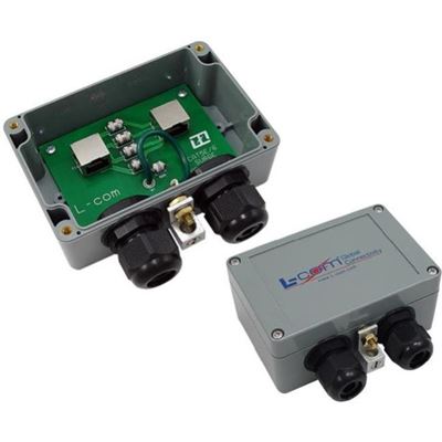 L-com Outdoor Gigabit Ethernet Lighting Protector with PoE Passthrough — L-com