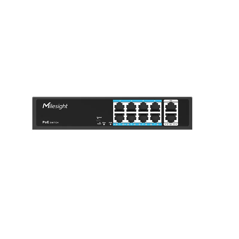 Milesight 8 Port 100Mbps AF/AT 120 Watt PoE Switch with Gigabit Uplink — Milesight