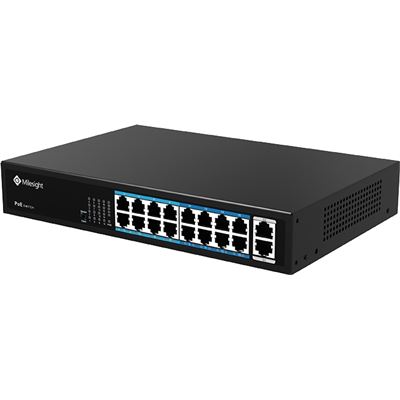 Milesight 16 Port 100Mbps AF/AT 200 Watt PoE Switch with Gigabit Uplink — Milesight